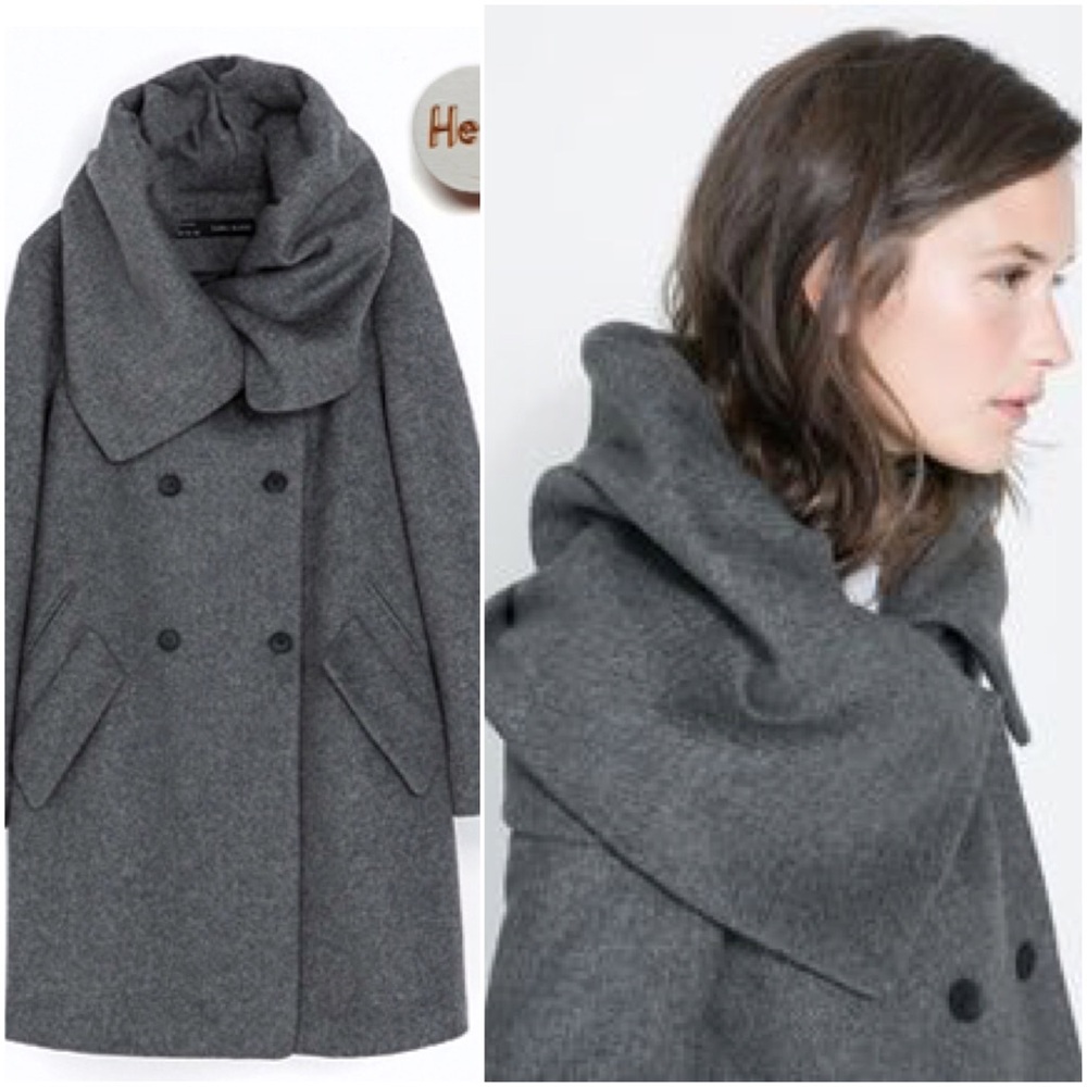 Dark Grey Wraparound Zara Coat Sz M